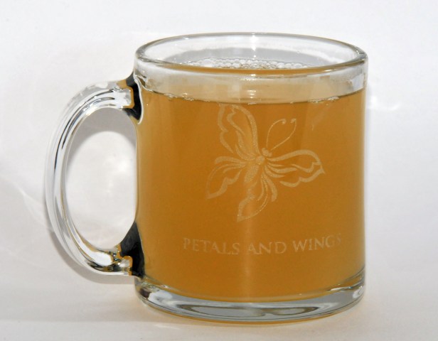 The end product of my ginger tea in a cup our friend gave us two years ago.