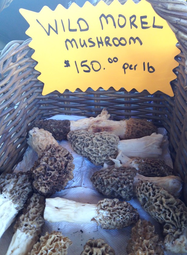 A sign at one of the farmer's Market stands. Yes, it says $150 per pound